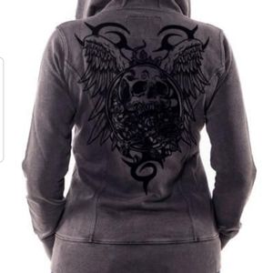 Lethal Angel Cross Bones Skull Printed Hoodie